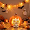 Decorações de Halloween artesanato em resina luz noturna fantasma sala de estar de casa decorações brilhantes para mesa ornamentos criativos
