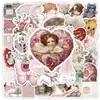 50/60/100 Pegatinas Decorativas para Botella de Agua Collage de Alto Valor Estilo Ins Rosa Coqueta Femenino Sin Repetir