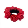 Goma para el Cabello de Flor de Rosa 3D, Diadema Floral Elástica para Mujeres, Accesorio de Cabello Colorido para Uso Diario y Fiesta