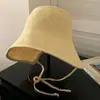Sombrero de Paja de Algodón y Lino Estilo Japonés para Mujer con Circunferencia de Cabeza Grande, Sombrero de Sol de Ala Ancha para Vacaciones en la Playa, Sombrero Transpirable con Protección Solar