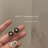 Pendientes de perla de camelia francesa con diseño de nicho, pendientes de alfiler de plata 925 de alta calidad, pendientes Joker con temperamento, venta al por mayor
