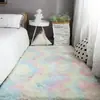 Tapete Nórdico Tie-dye de Seda e Lã para Casa Cross-border Dropshipping Simples Tapete de Chão para Sala de Estar Tapete de Pelúcia para Quarto ao Lado da Cama Capacho