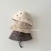 Sombrero de Sol para Bebé para Primavera y Otoño, Sombrero de Pescador con Bordado de Pony para Protección Solar para Bebés de 3-6 Meses, Sombrero de Cubo de Moda para Bebé 9