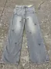 Jeans Anchos de Estilo Retro Americano para Mujer de Comercio Exterior, Novedad Verano 2025, Cintura Alta, Efecto Adelgazante, Pantalones Sueltos Caídos de Pierna Ancha para Mujer
