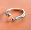 Anillo Abierto Estrella Azul Anillo para Mujer Ins Nicho Personalidad Esmalte Color Goteo de Aceite Abierto Ajustable Simple Combinable Comida