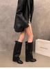 2026 Botas Altas de Rodilla Elegantes de Tacón Grueso Estilo Nuevo con Caña Larga, Tacón Alto, Punta Redonda Estilo Chanel, Bloqueo de Color, Botas Altas de Monta para Mujer