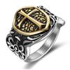 Joyas de Personalidad Transfronterizas Deseo Cruz de los Caballeros Templarios Retro Acero Inoxidable Escudo Acero de Titanio Anillo para Hombre