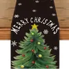 Decoraciones de Fiesta Amazon Caminos de Mesa Diseño de Muñeco de Nieve Árbol de Navidad Mantel Impreso para Hogar Cocina Mantel Transfronterizo