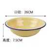 Bacia Tradicional Vintage Esmaltada Modelo Padrão Comercial Famosa na Internet Dupla Felicidade, Lavatório, Tigela de Sopa, Bacia de Porcelana com Borda Floral