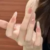 Color Nude que Realza el Cutis, Uñas Postizas Removibles, Pegatinas para Uñas Dulces de Lujo Ligero, Arte de Uñas Puramente Hecho a Mano, Uñas Portátiles