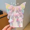 Acessórios Exquisitos para Meninas da Dinastia Han, Grampos de Cabelo Bordados com Flores e Borboletas de Estilo Antigo, Clips Doces de Flores e Borboletas Prensados para Trás