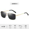 Óculos de Sol Masculino, Estilo Quadrado Pequeno, Hastes Elásticas, Óculos de Sol Polarizados, Óculos de Sol Antirreflexo Fashion para Dirigir 6120