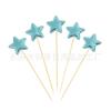 Conjunto de 5 Peças de Toppers Estrela de Cinco Pontas Brilhantes de PU, Bandeirinhas de Decoração de Bolo de Aniversário de Coração e Coroa, Pequenos Inserts, Atacado do Fabricante