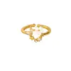 Anillo de flor de tulipán de esmalte colorido transfronterizo europeo y americano con circón microincrustado, anillo abierto de flor pequeña fresco y dulce