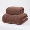 Toalla de baño lisa, bordada, con diseño de espiga de trigo, piña y rayas, absorbente, de secado rápido, de forro polar coral.