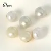 Botones de perla redondos y lustrosos estilo francés con base metálica, botones de pie alto cosidos a mano para cárdigans, accesorios de botones estilo Chanel
