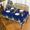 Navidad Hogar Sala de Estar Mesa de Comedor Atmósfera Decoración Mantel Impreso Muñeco de Nieve Árbol de Navidad Mantel Largo Venta al por Mayor