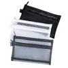 Bolsa de Lápices Casual de Doble Capa, Bolsa de Malla Transparente, Bolsa Grande de Capacidad para Exámenes, Bolsa de Almacenamiento de Papelería, Bolsa de Nylon para Facturas de Oficina