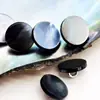 Botão de metal com fivela oculta botão de concha costurado à mão fivela de concha de pé borboleta preta tarot concha de pérola fivela de pé alto