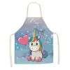 Delantal con Estampado de Unicornio de Dibujos Animados Nuevo Delantal de Pintura para Niños Cocina Impermeable y a Prueba de Aceite Delantal sin Mangas para Adultos Una Pieza