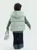 Colete de Penas Infantil Estilo Coreano Novo Meninos Meninas Médio Grande Crianças Espessado com Capuz 90 Penugem de Pato Branco Colete Fofo Tendência