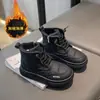 Botas de Nieve para Niñas 2026 Invierno Nuevas Impermeables Antideslizantes de Algodón para Niños Botas Martin de Longitud Media Engrosadas con Felpa para Niños