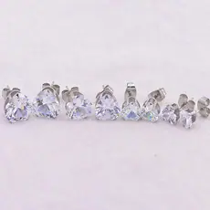 韩版可爱桃心锆石耳钉  简约气质爱心耳针不锈钢不易过敏耳环饰品