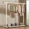 Perchero de pie para uso en interiores en el hogar, perchero para sala de estar, dormitorio, de una sola barra, engrosado, móvil, perchero simple para abrigos y sombreros para balcón