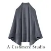 Novo Xale de Malha 100% Caxemira Pura Outono e Inverno para Mulheres Moda Simples Versátil Cachecol Vazado Solto Peça de Roupa Externa