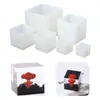 Molde de Pegamento de Cristal 6 Rejillas con Agujero Molde para Perlas Molde para Perlas de Collar Diámetro Cuadrado Accesorios de Joyería DIY
