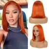 Peruca Europeia e Americana Transfronteiriça para Mulheres Peruca Frontal com Renda Cabelo Curto Vermelho Fivela Fibra Química Cobertura para Cabeça Peruca de Renda Vermelha