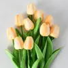 Mini tulipa artificial de PU flor artificial flor falsa decoração de casa casamento flor artificial manual transfronteiriça flor de plástico atacado