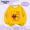 Roupa Estilo Blocos de Montar Digital para Meninos e Meninas, Nova Coleção Primavera, Outono e Inverno 2025, Moletom Infantil Estiloso com Fleece, Blusa Versátil da Moda