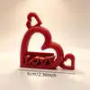 Portafotos con forma de corazón transfronterizo, adorno de escritorio impreso en 3D, soporte de plástico para fotos con tema Polaroid LOVE, decoración