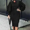 On01444 En Stock Otoño 2025 Nuevo Vestido Transfronterizo Europeo y Americano Talla Grande para Mujer con Corte Elegante y Diseño que Ceñe la Cadera para Comercio Exterior