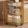 Estante Organizadora de Brinquedos Infantil com Rodas Carrinho de Lanches Multicamadas Móvel para Sala de Estar Prateleira de Armazenamento para Bebê