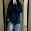Camiseta de Manga Larga para Mujer Americana Pesada Oversize Holgada Ropa Exterior Top Diseño de Principios de Primavera Otoño Sentido del Diseño Nicho Camisa Base