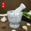 Prensa de ajo de mármol natural, mortero de piedra para uso doméstico, machacador de ajo, picador de ajo, prensa de ajo, recipiente para triturar, mortero de ajo