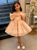 Vestido de Princesa para Niña con Falda Abullonada Tirantes en un Hombro Modelo Infantil Ropa para Desfile de Moda Amazon Dropshipping