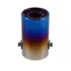 Tubo de escape modificado para coche, garganta de escape de acero inoxidable azul horneado, tubo simple, ventana de flores, silenciador, garganta de escape, garganta de escape de acero inoxidable de 63 mm