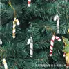 Decoraciones navideñas transfronterizas rojo y blanco caramelo bastón pequeño colgantes de árbol de Navidad bastón hecho a mano plateado dorado adornos