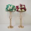 Transfronterizo Nuevo Accesorios de Boda Soporte de Flores Hierro Cristal Candelabro Adornos de Giro Decoración de Mesa de Comedor Galvanoplastia Guía de Camino