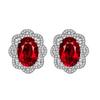 Transmisión en Vivo de Douyin Diamante Completo Zircón Flor Diamante de Color Colgante Collar Anillo Aretes Juego de Joyería Lujo Huevo de Paloma Grande