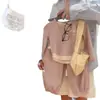 Conjunto para Niñas Otoño 2025 Nueva Moda Niña Ropa Infantil Falso Dos Piezas Top y Pantalón de Fleece para Niños
