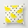 Fronha Fofa Estampada com Frutas de Verão Capa de Almofada para Encosto de Sofá de Sala de Estar de Verão Refrescante Melancia Banana
