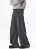 Pantalones Casuales Marrones Vintage para Hombre, Temporada de Otoño e Invierno, Pantalones Rectos Holgados con Efecto de Caída, Pantalones Deportivos Anchos Estilo Americano Relajados