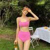Fábrica fuente Nuevo tirante de tela de toalla traje de baño retro dividido para mujer vacaciones sexy chica guapa bikini para pecho pequeño
