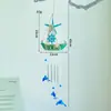 Sino de Vento Criativo Estilo Oceano Transfronteiriço Barco Decoração de Velheiro para Casa Modelo de Velheiro de Madeira Barco Pequeno de Madeira Pingente Aéreo