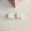 Cuentas cuadradas de colores con baño electroquímico UV de color sólido con agujeros rectos para bisutería DIY hecha a mano, cuentas sueltas, accesorio para colgante, cuerda para el pelo, materiales para tarjetas 14