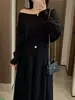 Shuangtian 2026 Primavera Nova Roupa Feminina Plus Size 100kg Casual Versátil Ombro a Ombro Manga Longa Blusa Camiseta 9321